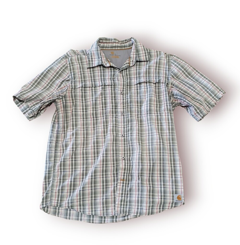 Carhartt Force 101549 066 Men’s Size L Mandan Plaid Short Sleeve Shirt